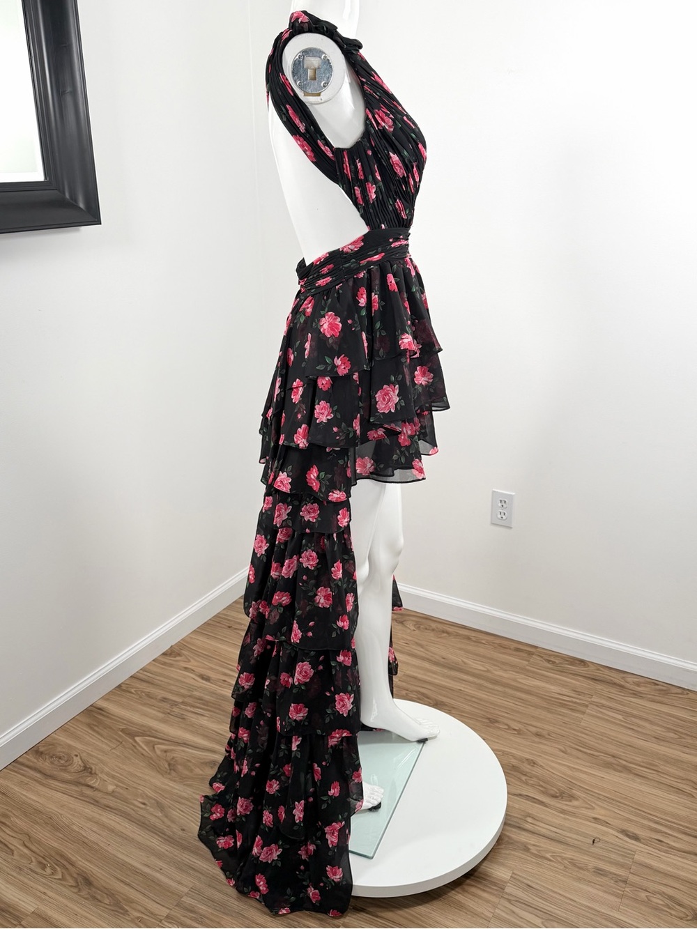 MAC DUGGAL 70246 One Shoulder Ruffled Floral Layered High-Low Dress Size 4 - Picture 11 of 16